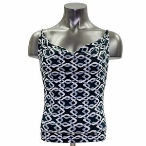 DIAMOND'S Black White Gray Geometric Diamond Print Sleeveless Tank Top